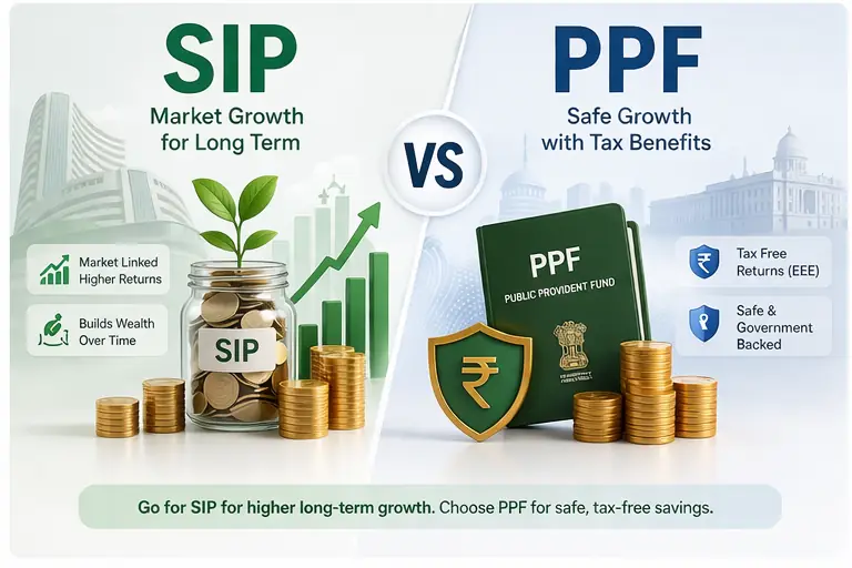 SIP vs PPF comparison illustration